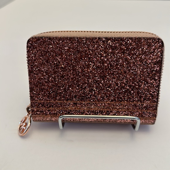 Michael Kors Kara metallic rose gold satchel. comes with card case. NWOT - Picture 5 of 11